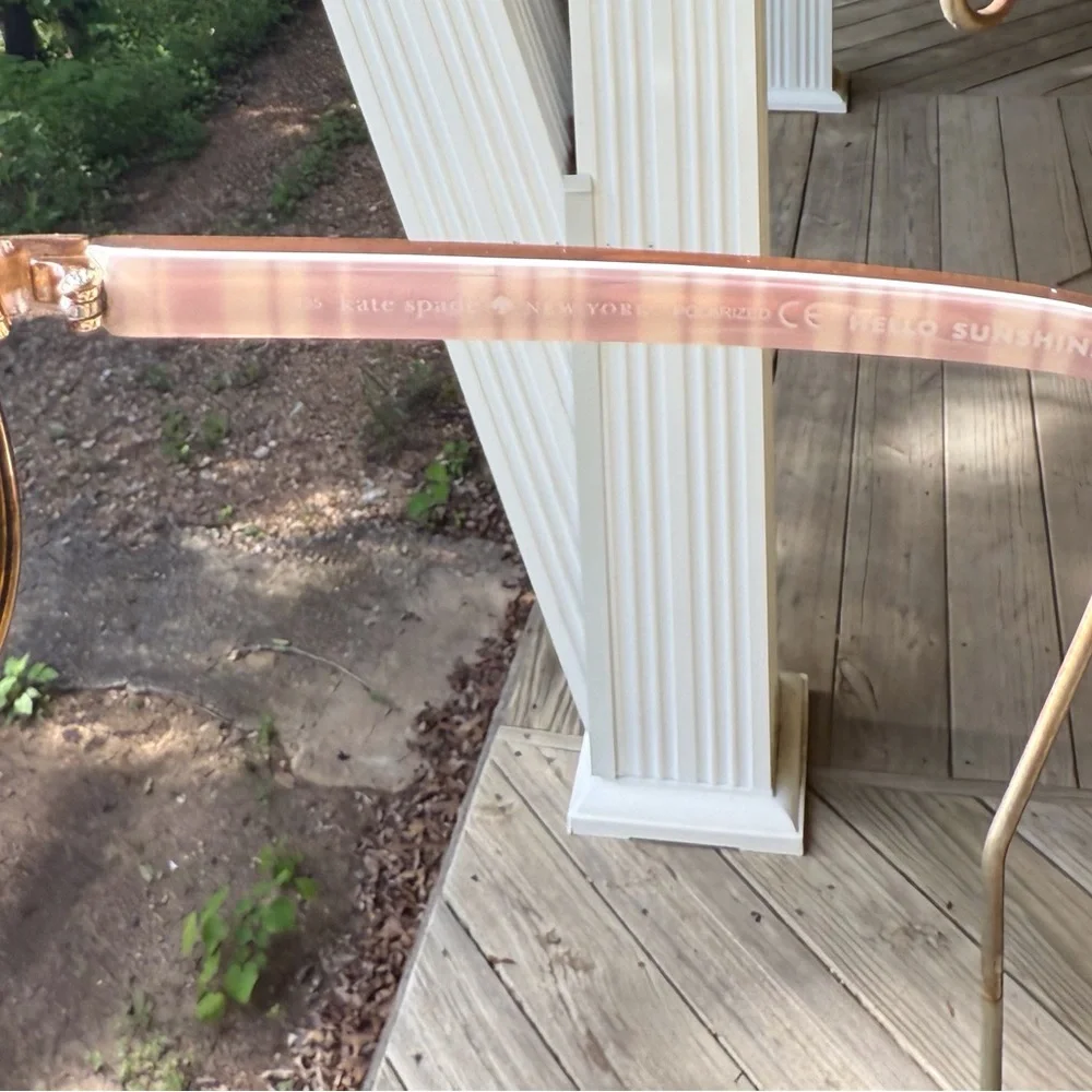 kate spade gold aviator sunglasses with brown lenses